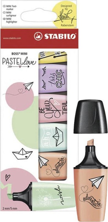 Produktbild STABILO BOSS MINI Pastellove Textmarker (Mehrfarbig, 5 mm, 6 x)