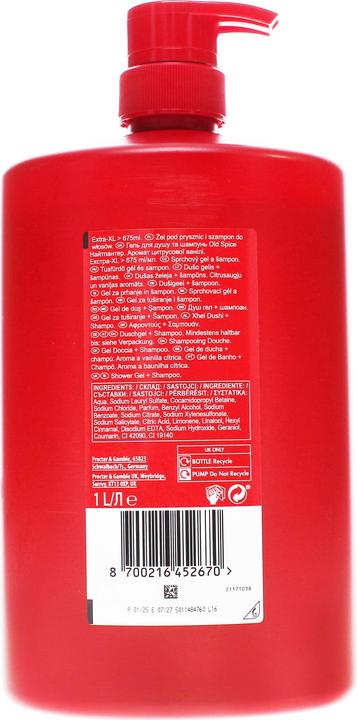 Old Spice Night Panther (1000 ml, Liquid shampoo)