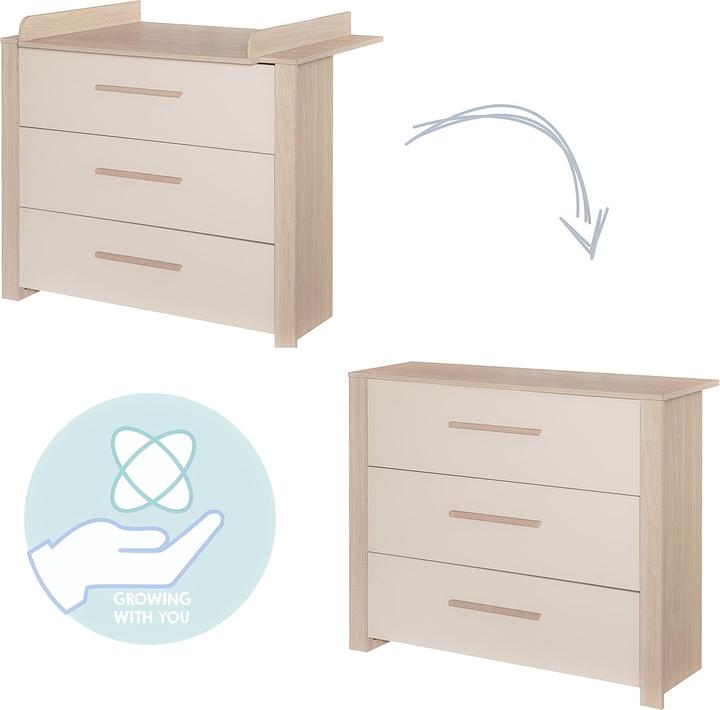 Image du produit Roba Kinderzimmerset Momo (Lit de bébé, Armoires pour enfant, Unité de changement)