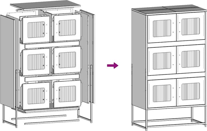 Produktbild vidaXL Highboard (68 x 39 x 123 cm)