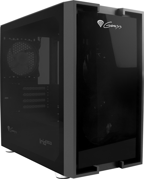 Actual product image Natec GENESIS Irid 353 ARGB - Micro Tower - PC - Acrylonitrile Butadiene Styrene (ABS) - S (ATX, Mini-ATX)