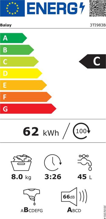 Energie-Label Balay 3TI983B (8 kg, Links)