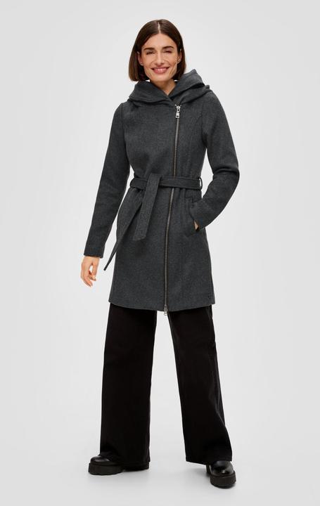 Produktbild S.Oliver Outdoor-Mantel Kapuzenmantel aus flauschigem Wollmix