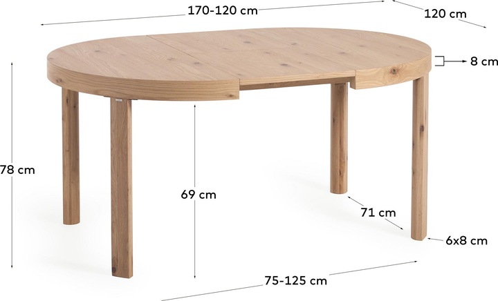 Actual product image Kave Home Colleen (120 x 120 x 78 cm)