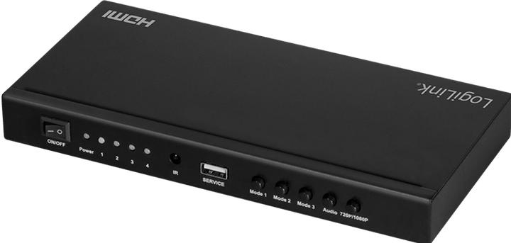 Actual product image LogiLink HDMI Switch 4x1-Port, Multiviewer, 1080p/60 Hz, Scaler, Seamless, RC