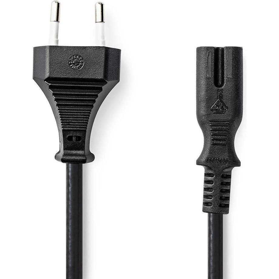 Nedis, Stromkabel, Stromkabel Euro Männlich IEC-320-C7 Gerade Gerade Vernickelt 5.00 m Flach PVC (5 m)