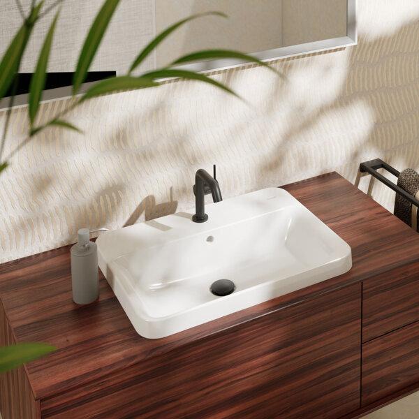 Produktbild hansgrohe Xuniva Q Einbauwaschtisch, SmartClean, mit Überlauf, 1 Hahnloch, 550x450mm, weiss (550 mm)