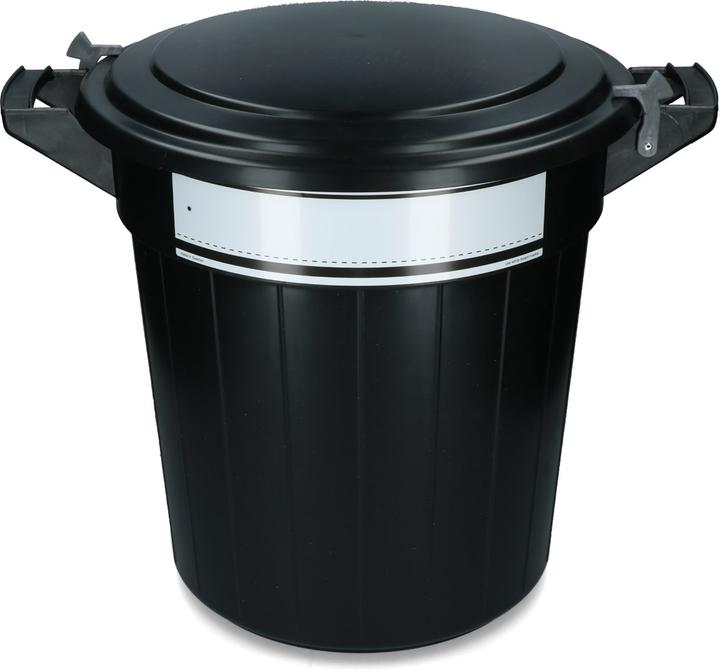 Produktbild Vplast Storage bucket 80 l black, lid, lock and writing label