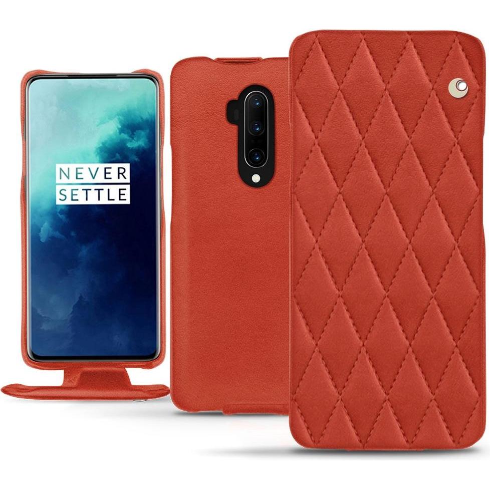 Noreve Lederschutzhülle vertikal (OnePlus 7T Pro), Smartphone Hülle, Orange