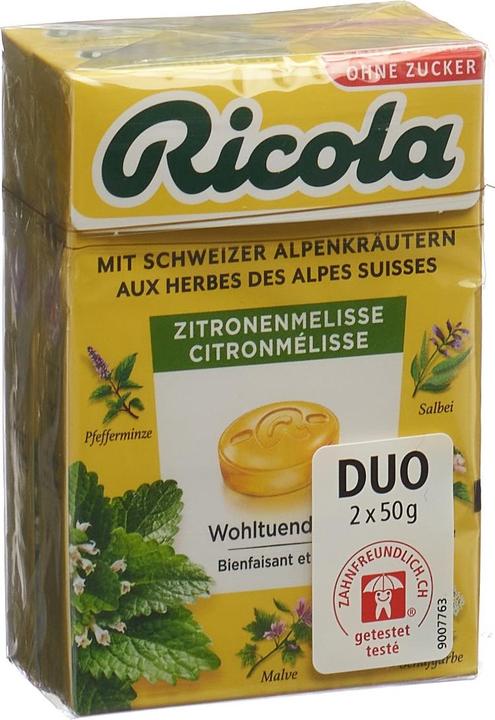 Produktbild Ricola Zitronenmelisse Bonbons ohne Zucker mit Stevia Pastillen (2 Stk., 100 g)