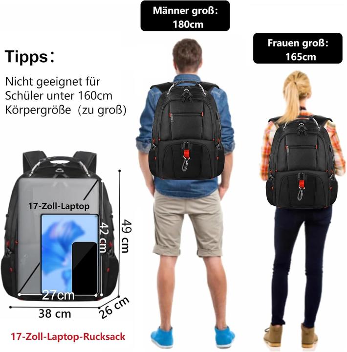 Actual product image Matein 50 liter backpack (17 inch) (50 l)