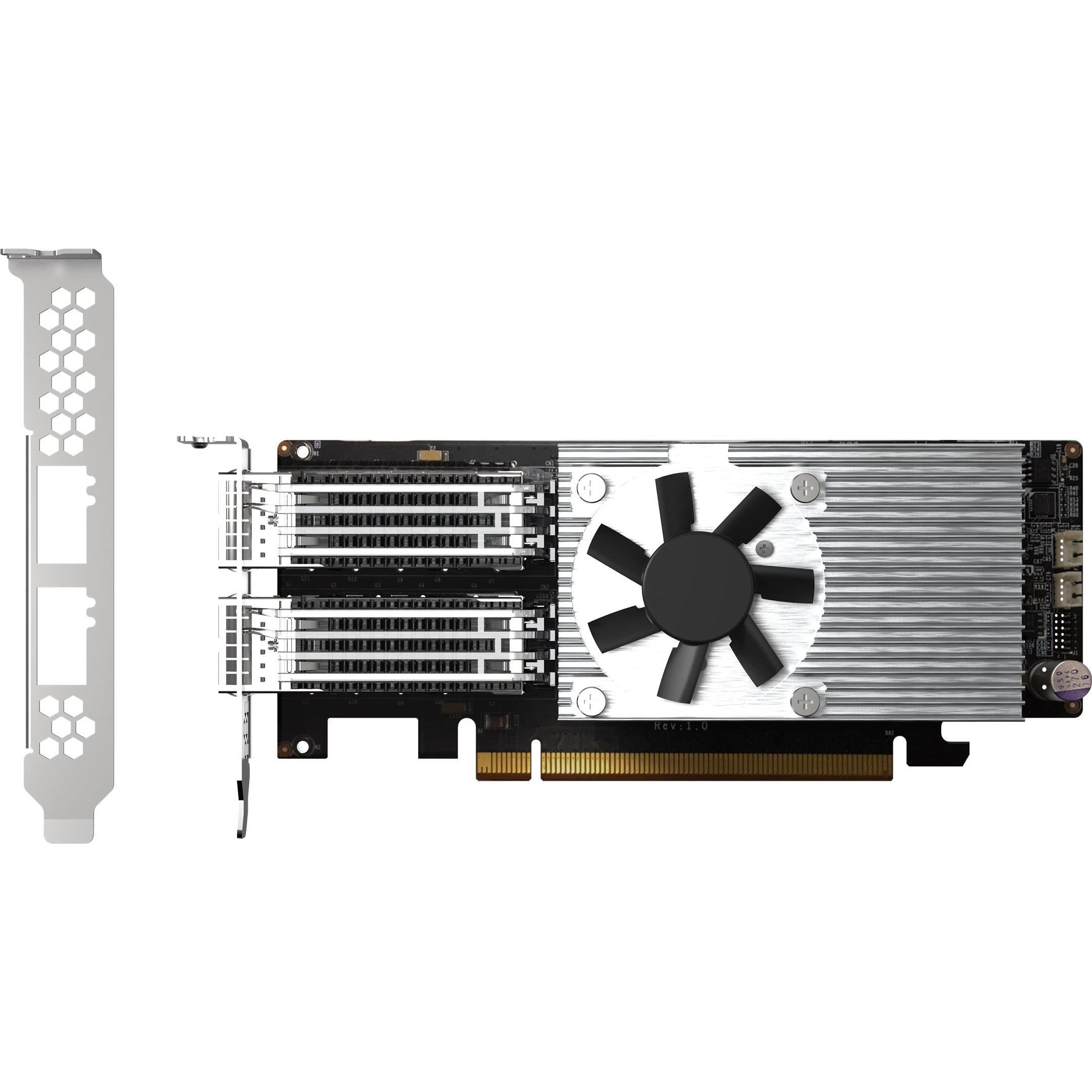 QNAP Dual-port QSFP28, 100GbE, network expansion card, low-profile form factor, PCIe Gen4 x16, NAS Zubehör