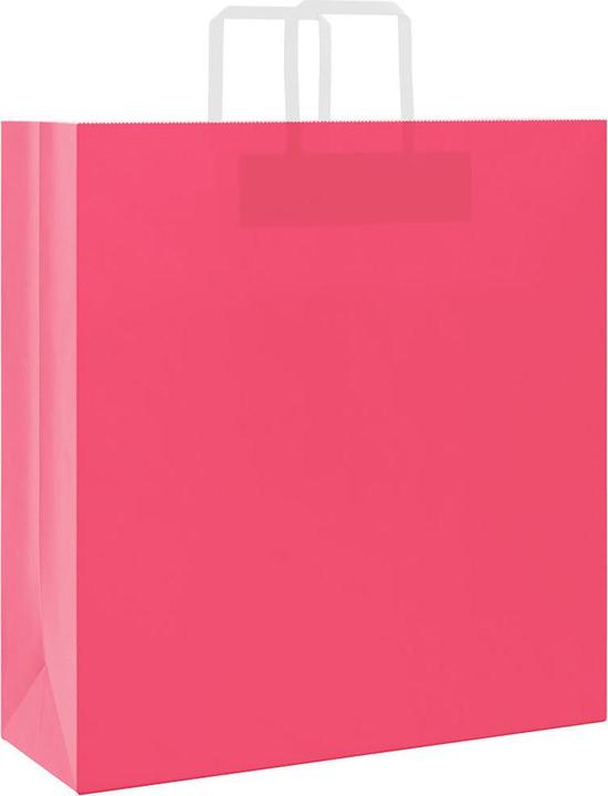 Produktbild vidaXL Kraftpapiertüten 50 Stk. mit Henkel Rosa 18x8x22 cm Papiertüte (50x)