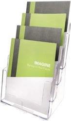 Image du produit Deflecto Porte-brochures, DIN A4 vertical, 4 compartiments, transparent (A4)