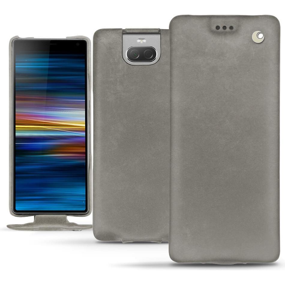 Noreve Lederschutzhülle vertikal (Sony Xperia 10), Smartphone Hülle, Grau