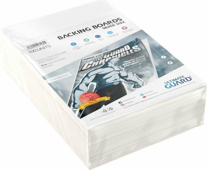 Ultimate Guard UGD020004 - Comic Backing Board Silver Size (100x)