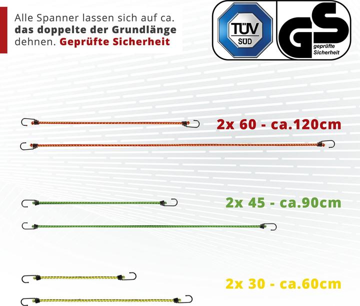 Produktbild Walser Gepäckspanner 6 Stück Set bunt