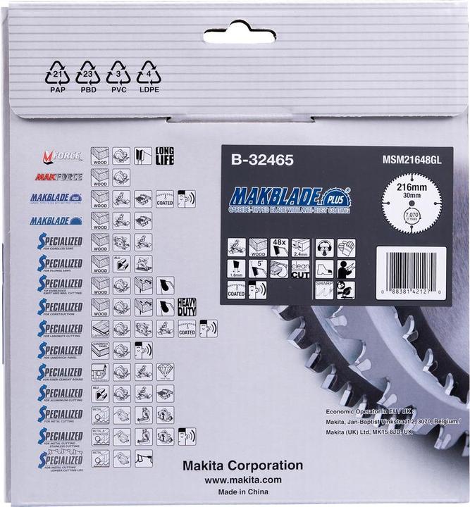 Produktbild Makita MAKBLADE+ Sägeb. 216x30x48Z