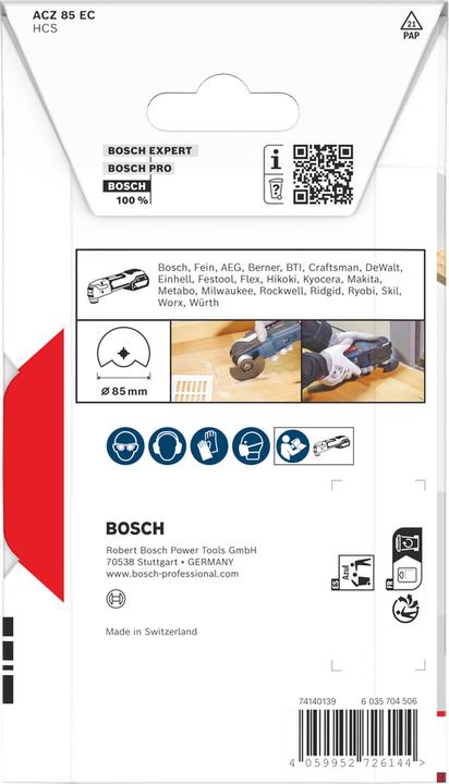 Immagine prodotto Bosch Professional Zubehör ACZ 85 EC Segmentsägeblatt für Multifunktionswerkzeuge