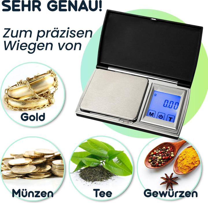Image du produit Casativo Präzise Digitale Taschen-Feinwaage mit Touch-Display, 500g/0.01g