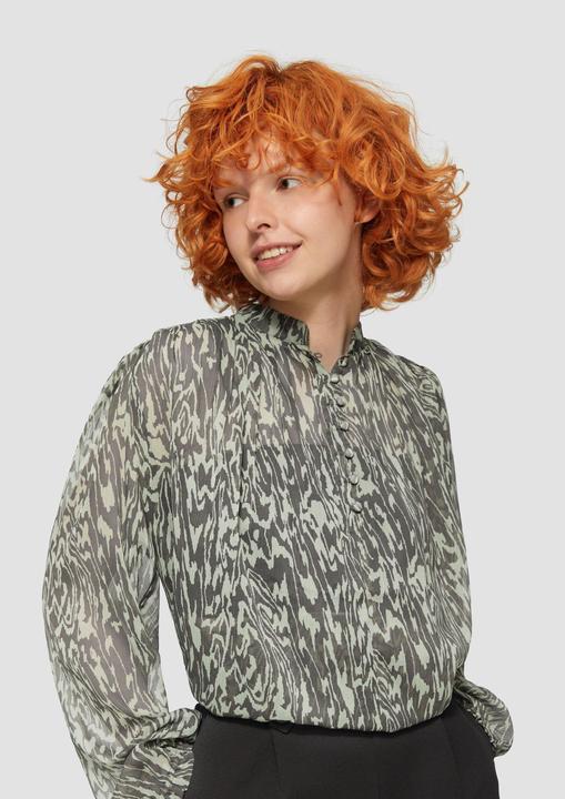 Produktbild S.Oliver Bluse Transparente Bluse mit All-over-Print (36)