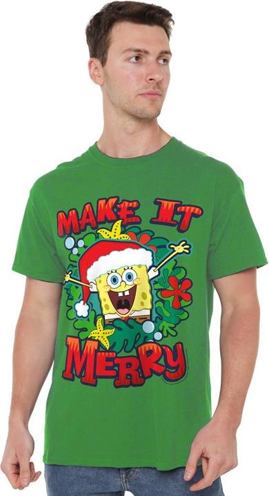 Produktbild Spongebob Squarepants Make It Merry TShirt weihnachtliches Design (3XL)