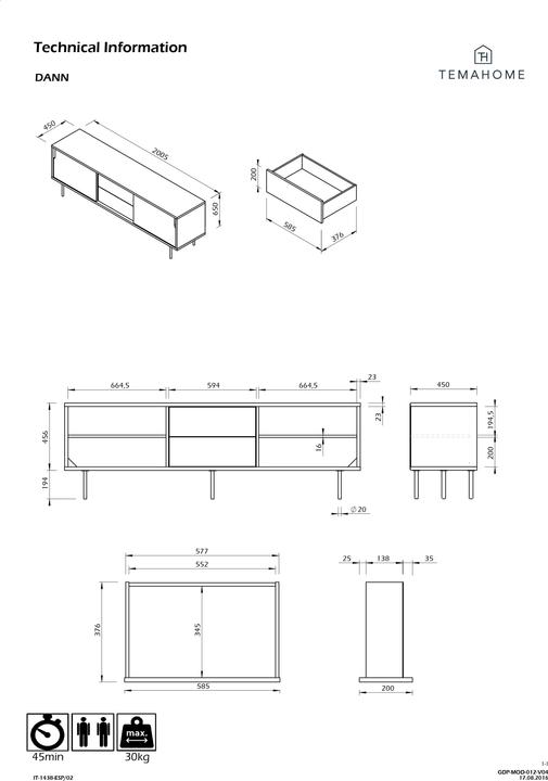 Image du produit Temahome Puis (201 x 45 x 65 cm)