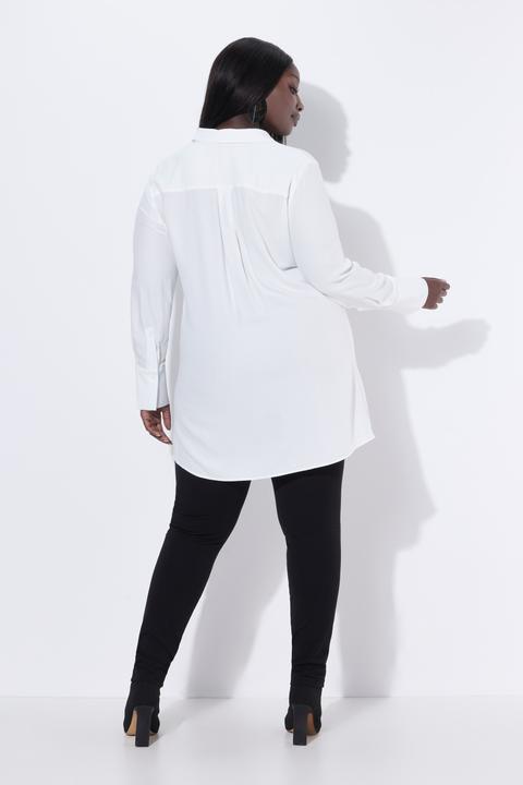 Immagine prodotto Ulla Popken Blusa lunga con design animalier, collo da camicia e maniche lunghe (46, 48)