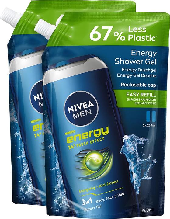 Produktbild NIVEA MEN Energy Refill Duo (1000 ml)