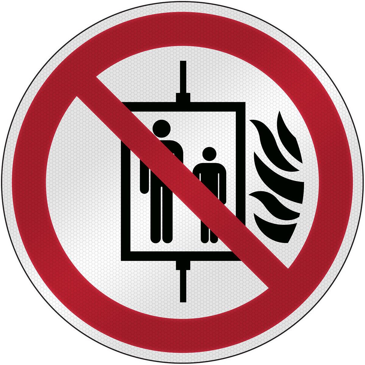 Brady, Etiketten, P/P020/NT/RFL-DIA395-1, ISO Sicherheitsschild - Personenbeförderung im Brandfall verboten, L