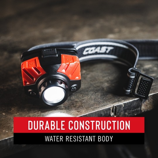Actual product image Coast FL75R rechargeable headlamp 1000 lumen - in hanging box (530 lm)
