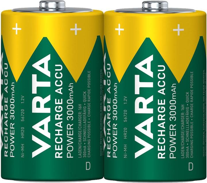 Actual product image Varta Recharge Accu Power (2 pcs., D / LR20 / Mono / R20, 3000 mAh)