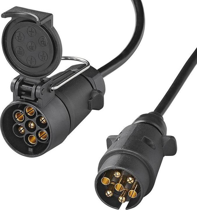 Produktbild ProPlus Verlängerungskabel 1M mit Stecker und Steckdose 7-polig (1 m)