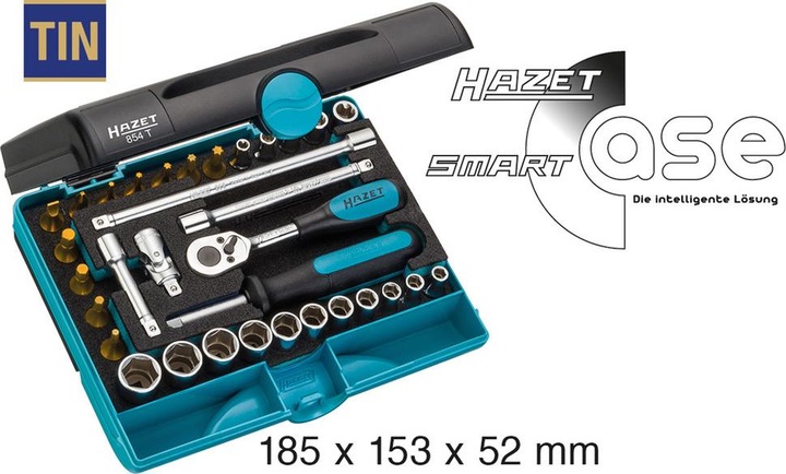 Actual product image HAZET Socket set 854T ∙ Square, hollow 6.3 mm (1/4 inch) ∙ Outside hexagon traction profile, Outsid… (14 mm, 7 mm, 8 mm, 5 mm, 12 mm, 13 mm, 9 mm, 6 mm, 10 mm, 11 mm, 4 mm, 3 mm)