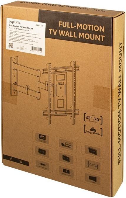 Produktbild LogiLink Klammer für LCD-TV / gekrümmter LCD-TV (full-motion) (Wand, 50 kg, 32" - 70")