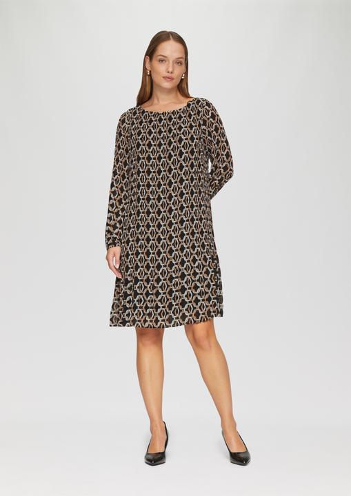 Actual product image S.Oliver Kleid Plissiertes Chiffonkleid mit Puffärmeln (34)