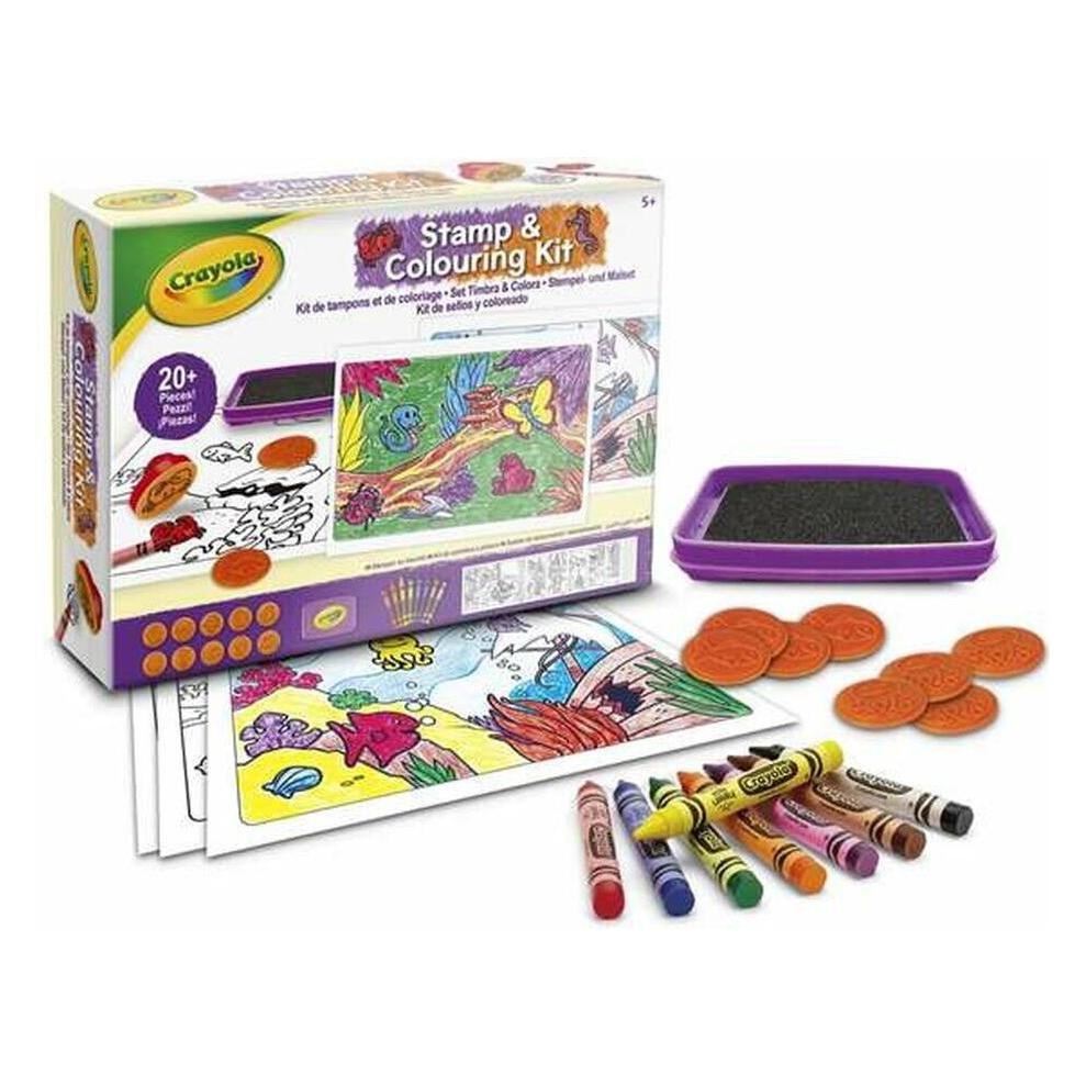 Crayola - Stamp & Colour Set With Stamps And Wax Crayons, Creative Activity For Children, Animals, A