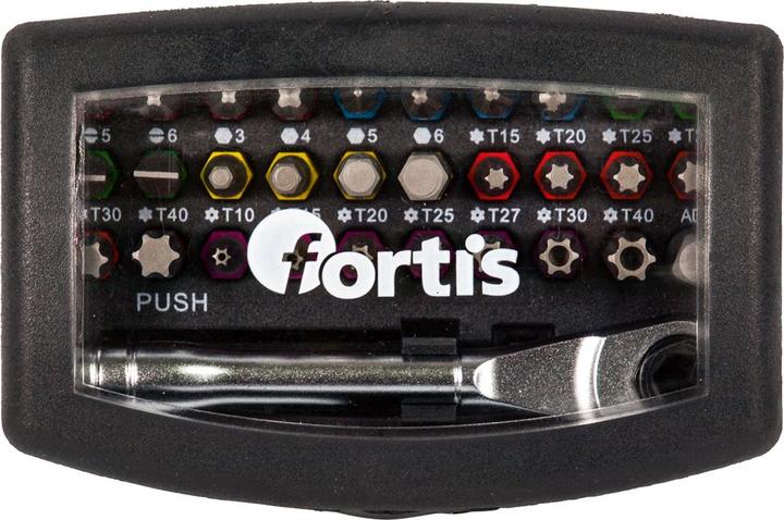 Actual product image Magni Bit range 32-piece with bit ratchet and coloured ring FORTIS