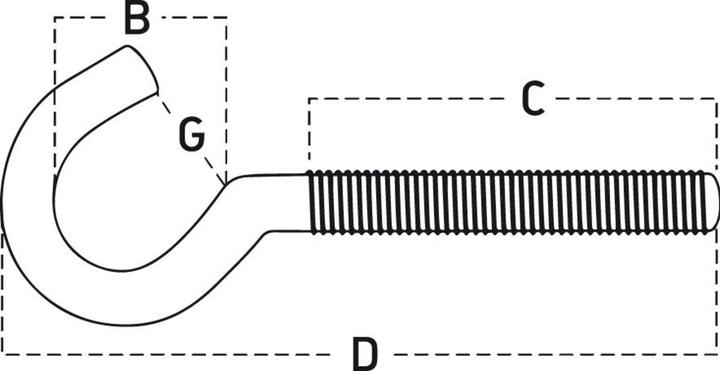 Actual product image NoName Art.15 Clothesline hook 15E/M 8x100x7.0
