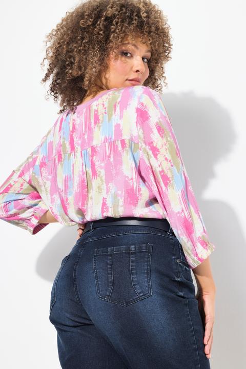 Immagine prodotto Ulla Popken Bermuda di jeans in stile boyfriend con taglio della gamba ampio e cintura elastica (62)