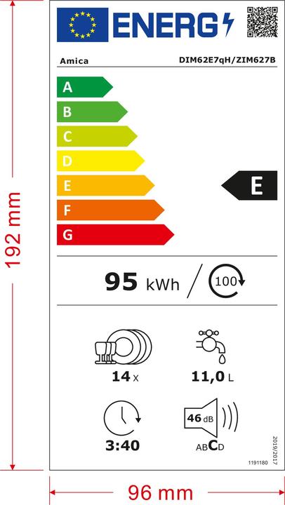 Etichetta energetica Amica DIM62E7QH
