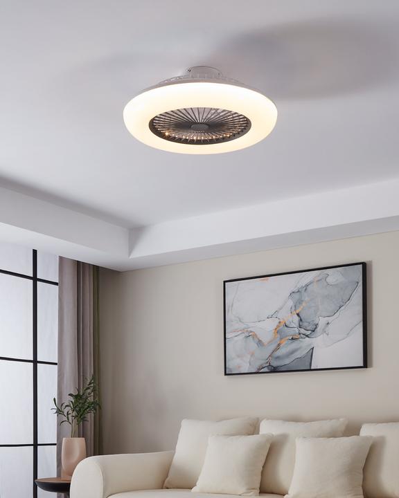 Image du produit EGLO 35144 SAYULITA-L Ventilateur triple LED 3x12.6W Ø550mm Blanc Gris Lacté Couleur de lumière (4800 lm, IP44)
