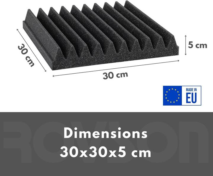 Image du produit Rovson Akustikschaumstoff-Paneele Set (24 Stück, 30x30x5 cm) (24 pcs)