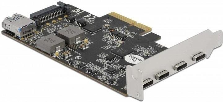 Actual product image Delock PCI Express x4 card to 4 x USB Type-C™ + 1 x USB Type-A