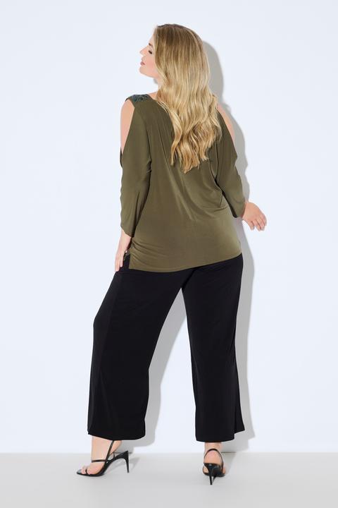 Produktbild Ulla Popken T-Shirt, bequeme Passform, Schulter CutOut (46, 48)