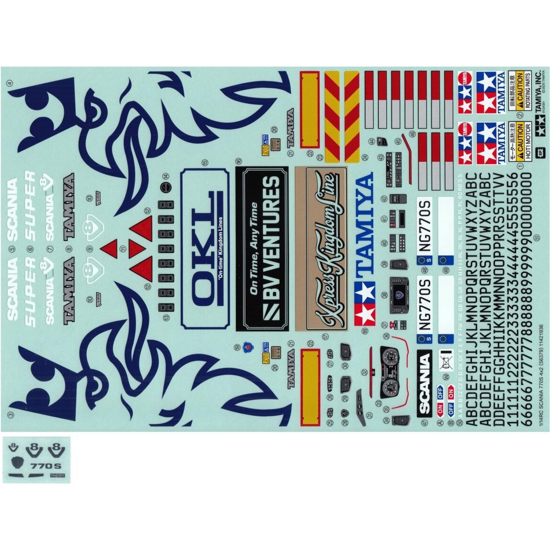Tamiya Aufkleber Scania 770 S 4x2 56379