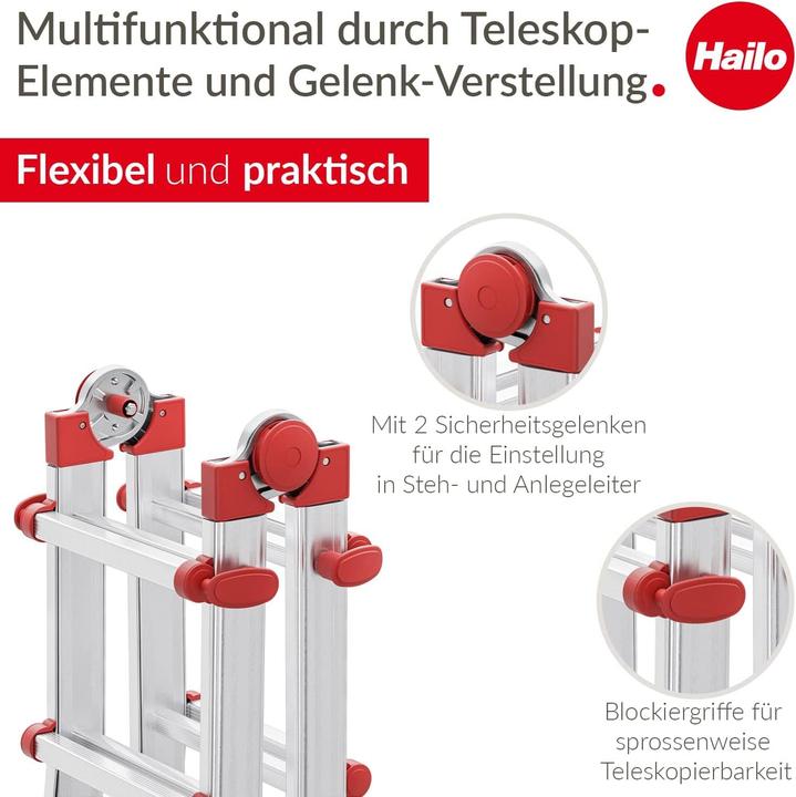 Immagine prodotto Hailo M80 (Scala doppia, Scala singola, Scaletta per scaffali, 88 cm)