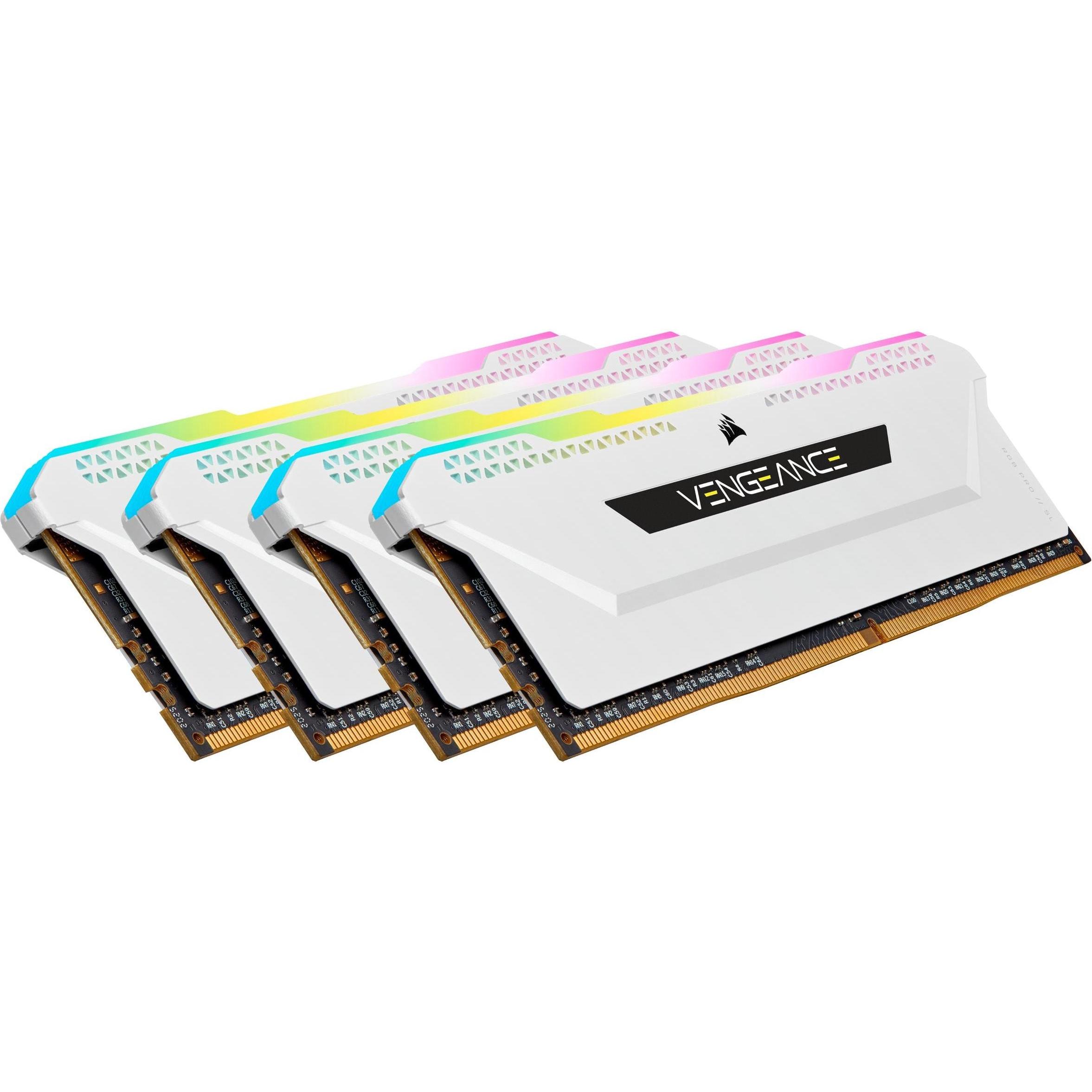 Corsair Vengeance RGB Pro SL (4 x 8GB, 3600 MHz, DDR4-RAM, DIMM), RAM, Weiss
