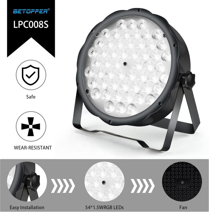 Produktbild Betopper 2-teiliges DJ Lichter Set mit Sprachsteuerung (90 W, LED)