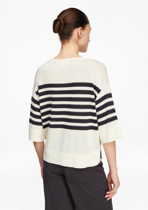 Actual product image Comma Strickpullover Gestreifter Feinstrickpullover mit dezentem Glitzergarn (L)